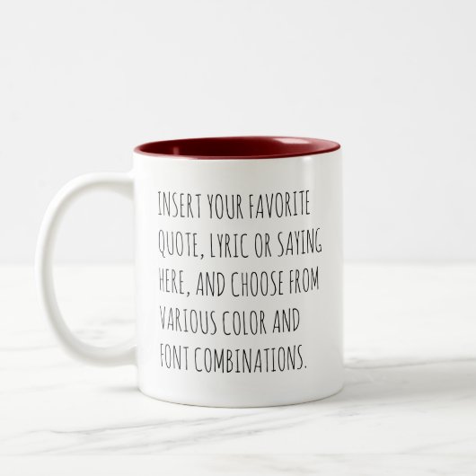 Personalize Text Mug with Your Words Customizable  (Gauche)
