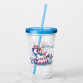 Personalize Unicorn  Acryl Drinkbeker (Achterkant)