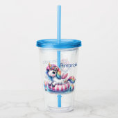Personalize Unicorn  Acryl Drinkbeker (Voorkant)