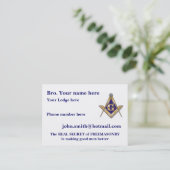 PERSONALIZE VADERDAG MASONISCH VISITEKAARTJE (Staand voorkant)