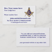 PERSONALIZE VADERDAG MASONISCH VISITEKAARTJE (Voorkant / Achterkant)