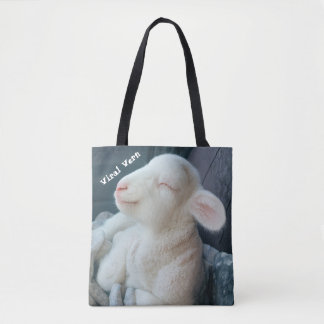 PERSONALIZE Viral Vern White Lamb Durable Tote Bag