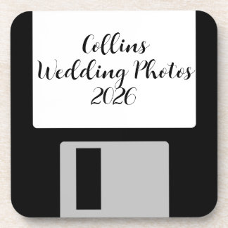 Personalize Wedding Photos Floppy Disk Coaster - 6 Bier Onderzetter