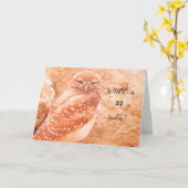 Personalize "WHOOO is...today?" Owl large Birthday Kaart (Gele Bloem)