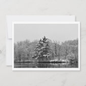 Personalize Winter Evergreen in Black and White Feestdagenkaart (Voorkant)