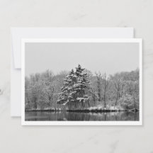 Personalize Winter Evergreen in Black and White