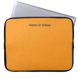 Personalize With Name Initials Orange      Laptop Sleeve