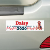 Personalize Your Dog's Name for President 2020 Bumpersticker (Op auto)
