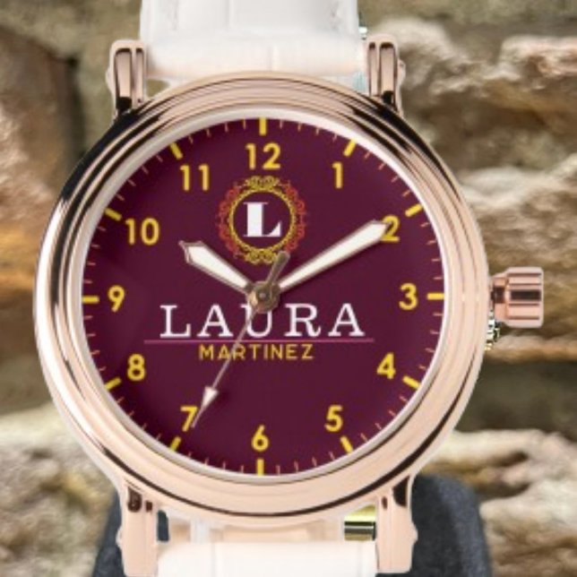 Personalize your name monogram custom horloge (Creator heeft geüpload)