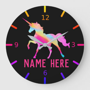 Personalize Your Own Colorful Unicorn Grote Klok