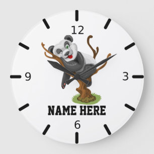 Personalize Your Own Cute Baby Panda Grote Klok