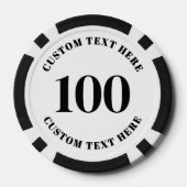 Personalized 100 Numbered Poker Chips (Achterkant)