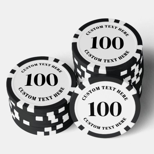 Personalized 100 Numbered Poker Chips (Opstapeling)