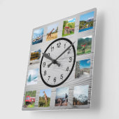 Personalized 12 Foto van Collage Rustic Nature Vierkante Klok (Hoek)