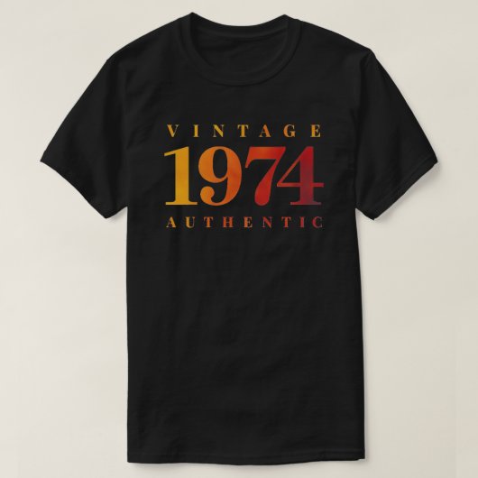 Personalized 1974 Print, Retro Inspired Birthday T-shirt (Design voorkant)