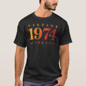 Personalized 1974 Print, Retro Inspired Birthday T-shirt (Voorkant)
