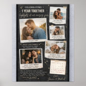 Personalized 1 Year Anniversary Photo Collage  Poster (Voorkant)