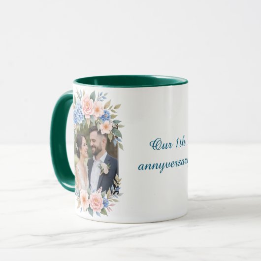 Personalized 1st Anniversary Photo Mug (Devant gauche)