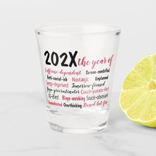 Personalized 2025 Year in Review Shot Glas (Voorkant)