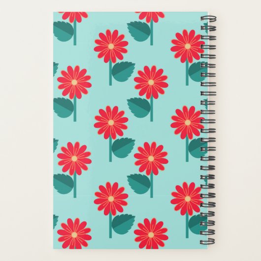 Personalized 2026 Floral Planner Notebook (Achterkant)