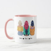 Personalized 3 Best Friends Mug | Custom BFF Gift (Gauche)