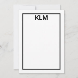Personalized 3 Letter Monogram Notecards Bedankkaart