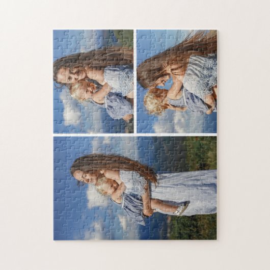 Personalized 3 Photo Collage Jigsaw Puzzle (Vertical)