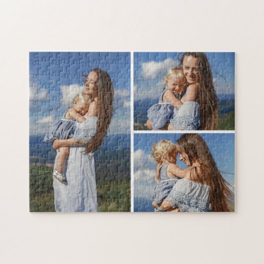 Personalized 3 Photo Collage Jigsaw Puzzle Legpuzzel (Horizontaal)