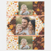 Personalized 3 Photo Fall Family Fleece Deken (Voorkant)