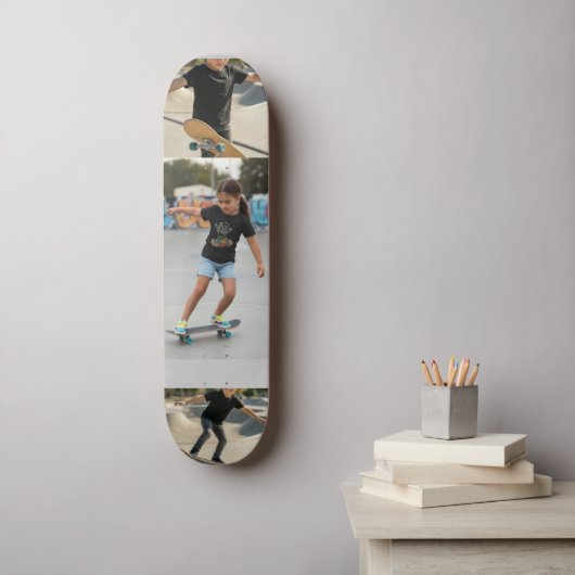 Personalized 3-Photo Wall Art | Custom Kids Photo  Skateboard (Muurkunst)