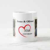 Personalized 50th Anniversary Photo Mug Extra Grote Beker (Voorkant)