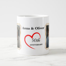 Personalized 50th Anniversary Photo Mug Extra Grote Beker