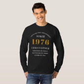 Personalized 50th Birthday 1976 Add Name T-shirt (Voorkant volledig)