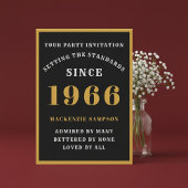 Personalized 60th Birthday 1966 Elegant Black Gold Kaart