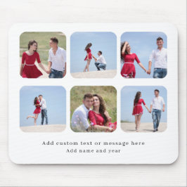 Personalized 6 Photo Collage with Custom Text Muismat