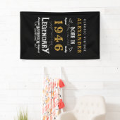 Personalized 80th Birthday Born 1946 Retro Party Spandoek (Insitu)
