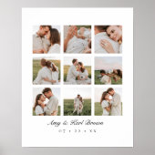 Personalized 9 Photo Couples Collage Poster (Voorkant)