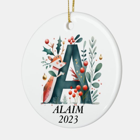 Personalized "A" Initial Christmas Ornament (Links)