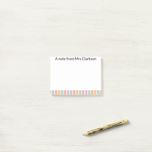 Personalized "A Note From Your Teacher" Sticky  (Op bureau)