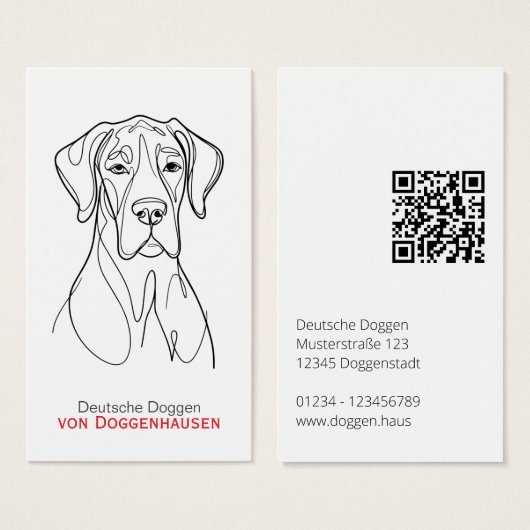 Personalized Abstract Great Dane Visitekaartje (Voorkant /achterkant)