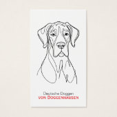 Personalized Abstract Great Dane Visitekaartje (Voorkant)