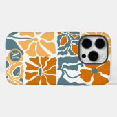 Personalized Abstract Retro Floral Monogram Case-Mate iPhone Case (Achterkant (horizontaal))