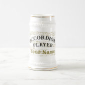 Personalized Accordion player beer stein mug (Centre)