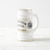 Personalized Accordion player beer stein mug Bierpul (Voorkant rechts)