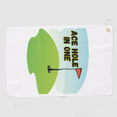 Personalized Ace Hole in One Golfhanddoek (Horizontaal)