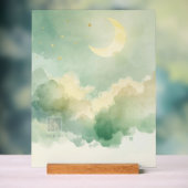 Personalized Acrylic Nursery Sign | Moon & Stars (Neutre)