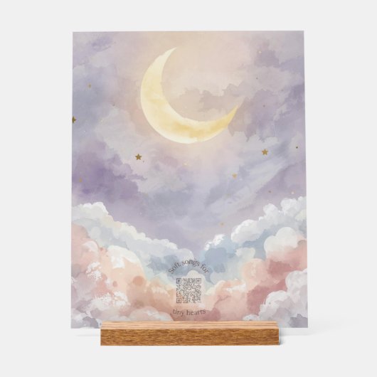 Personalized Acrylic Nursery Sign | Pastel Moon (Recto)