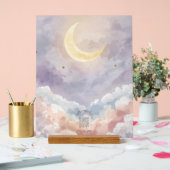 Personalized Acrylic Nursery Sign | Pastel Moon (Mariage)