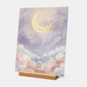 Personalized Acrylic Nursery Sign | Pastel Moon (Angle)