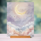 Personalized Acrylic Nursery Sign | Pastel Moon (Neutre)